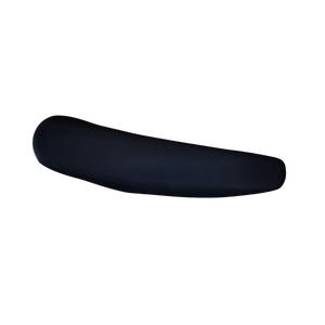 Black motorcycle seat on a white background