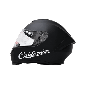 Freego California matte black full-face helmet rear view