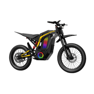 Freego Nova 4 electric dirt bike side profile with mid-drive motor and off-road frame