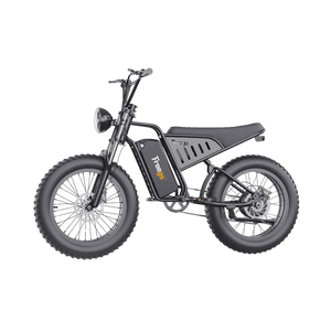 Electric bike with fat tires on a gray background