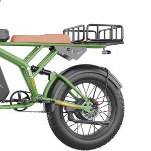 Freego Foldable Rear Cargo Rack on the rear wheel