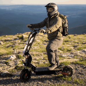 Freego D11 riding in the mountain near the cliff