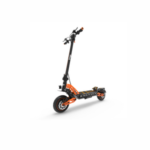 Orange and black electric scooter on a white background