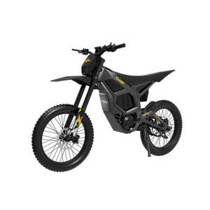 Front angle shot of the Freego Nova 5 Pro black model, showcasing the front fork suspension and aggressive mountain e-bike aesthetics
