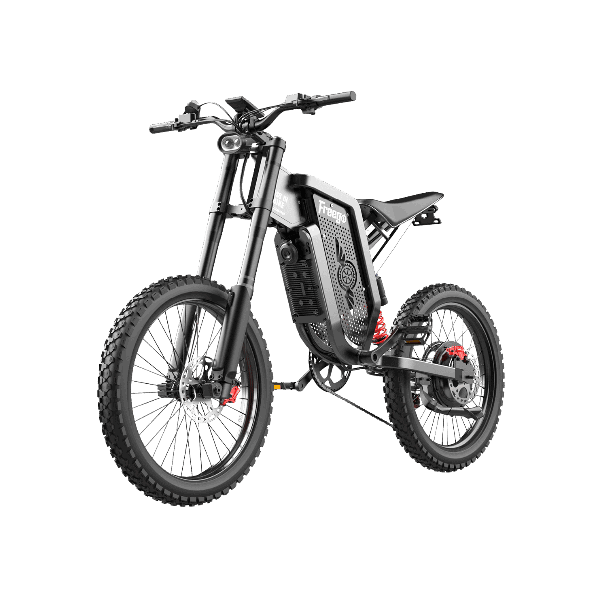 Freego X2 all-terrain dirt eBike for outdoor adventures, transparent background